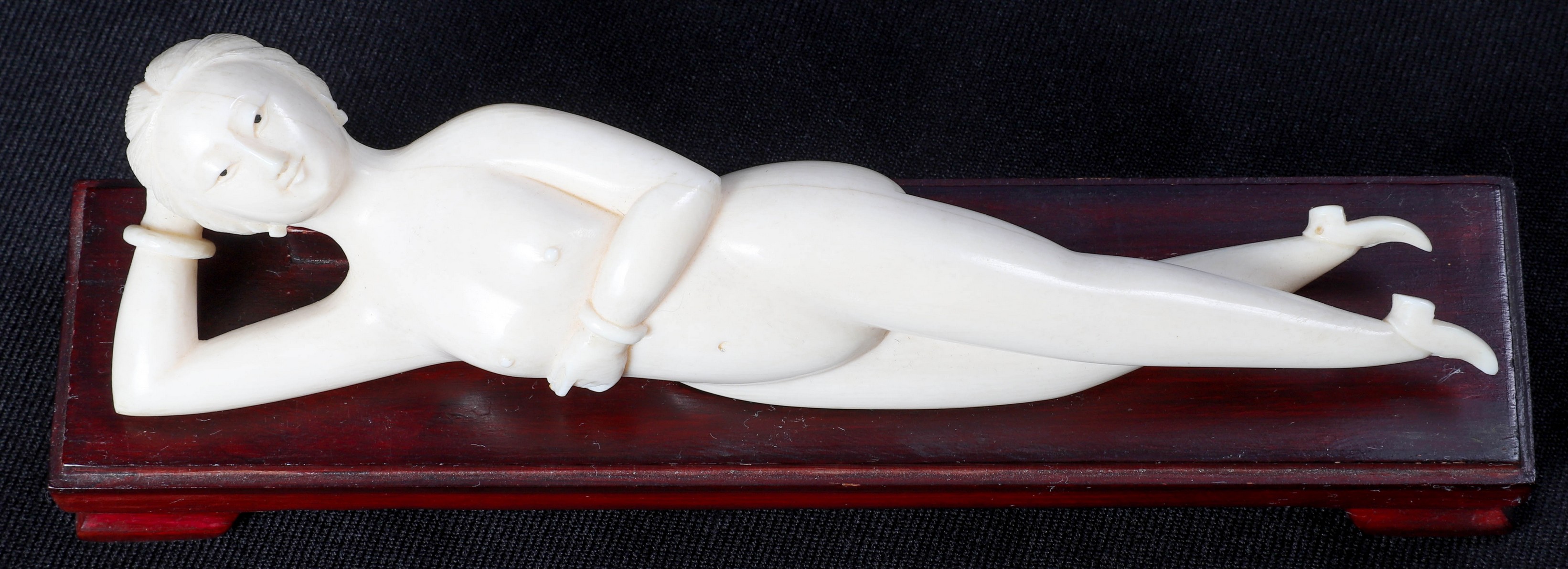 Carved ivory doctors lady, 7"L,