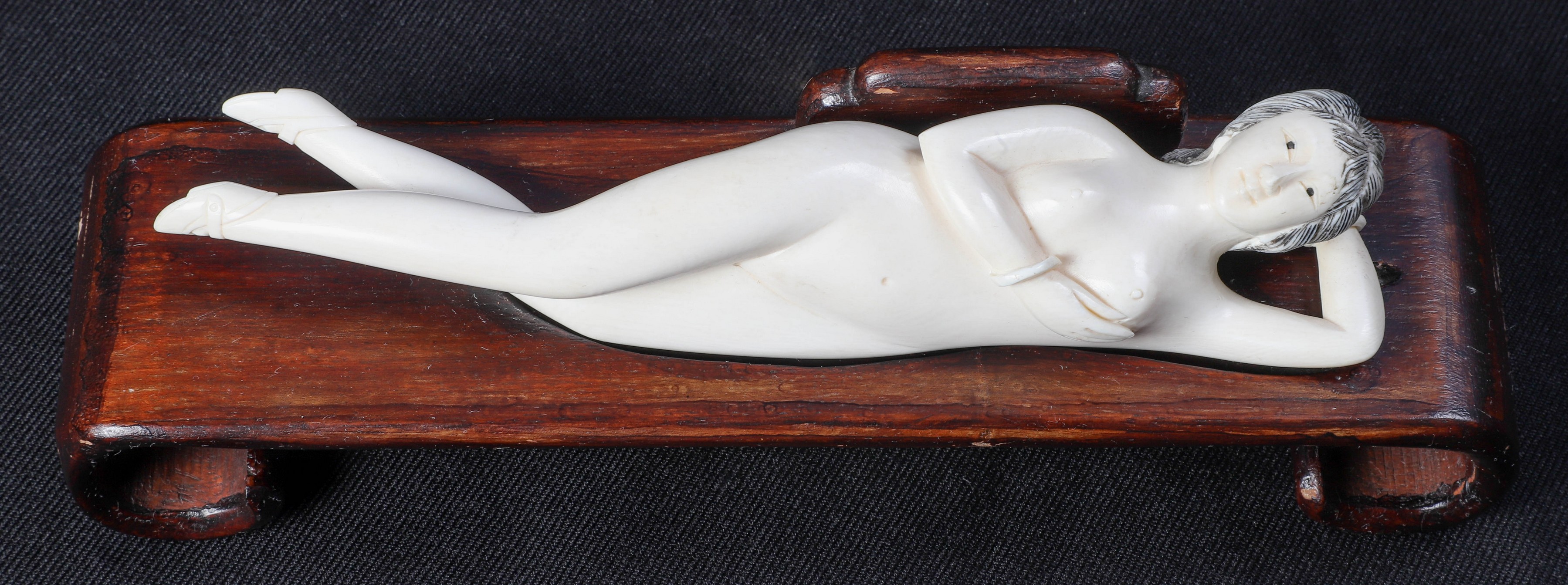 Carved ivory doctors lady, 7"L,