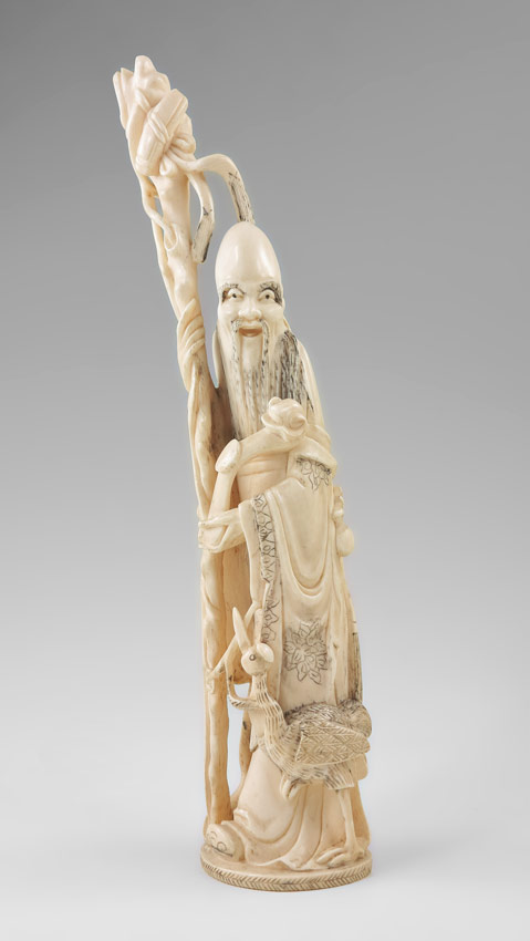 CARVED IVORY ELDER: Figure of Elder