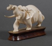 CARVED IVORY ELEPHANT FIGURECa