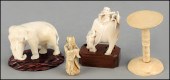 CARVED IVORY ELEPHANT. Togethe