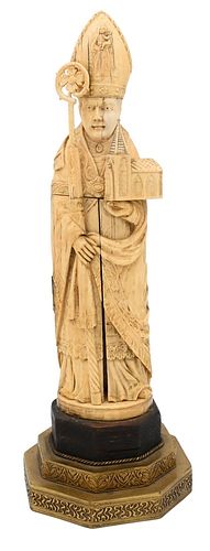 CARVED IVORY FIGURAL TRIPTYCH,