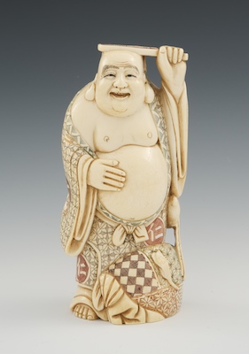 Carved Ivory Figure of Hotai