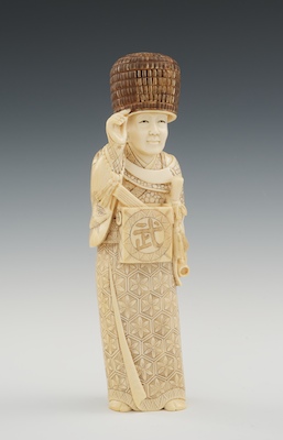 Carved Ivory Figure of Komusou Monk