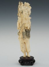 Carved Ivory Fisherman with Ca