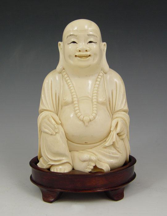 CARVED IVORY HAPPY BUDDHA: Artist