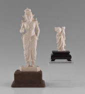 CARVED IVORY HINDU FIGURE: Car