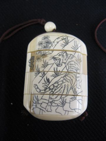 Carved Ivory Inro fancy