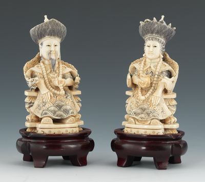 Carved Ivory King and Queen