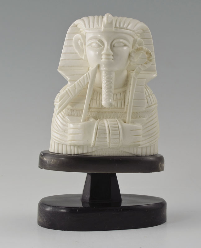 CARVED IVORY KING TUTANKHAMUN BUST: