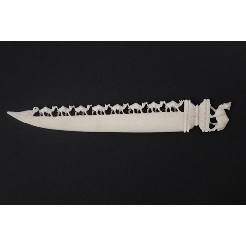 Carved ivory letter opener,