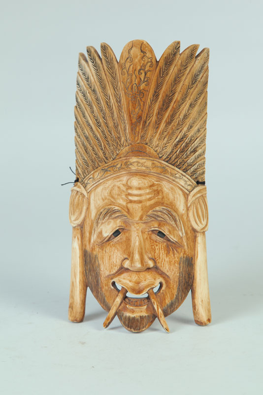 CARVED IVORY MASK.  Possibly Asian