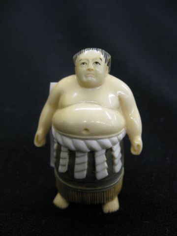 Carved Ivory Netsuke of a Sumo