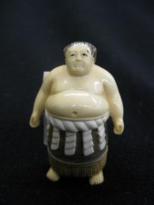 Carved Ivory Netsuke of a Sumo