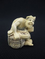 Carved Ivory Netsuke of a Man