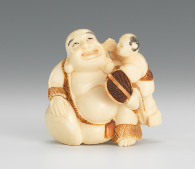 Carved Ivory Netsuke of Hotei