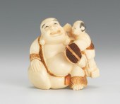 Carved Ivory Netsuke of Hotei