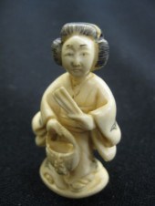 Carved Ivory Netsuke of Ladywi