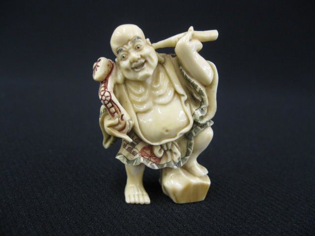 Carved Ivory Netsuke of Lohan