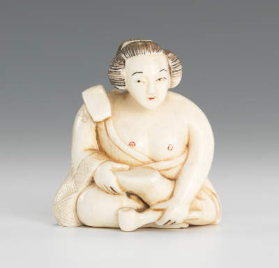 Carved Ivory Netsuke of Seated