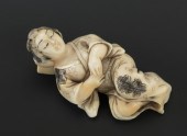 Carved Ivory Netsuke of Sleepi