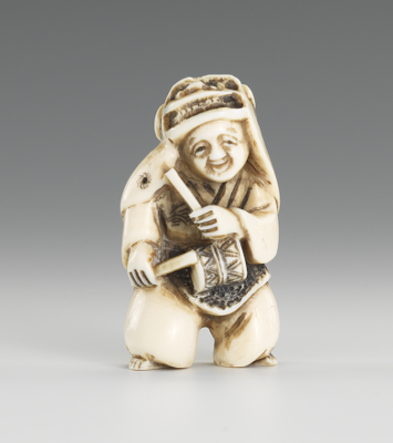 Carved Ivory Netsuke of Standing