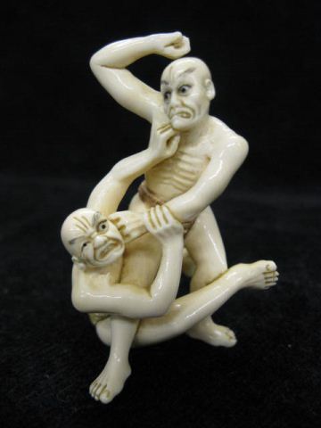 Carved Ivory Netsuke of Two