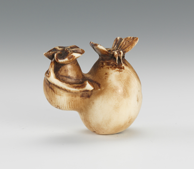 Carved Ivory Netsuke Signed Two