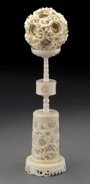 Carved ivory puzzle ball
