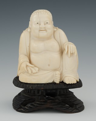 Carved Ivory Seated Buddha Carved