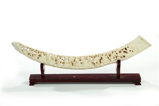 CARVED IVORY TUSK.  China  1st