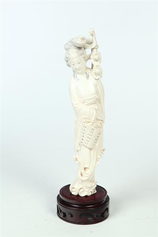 CARVED IVORY WOMAN.  China  early