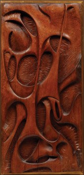 CARVED JACARANDA ABSTRACT WALL