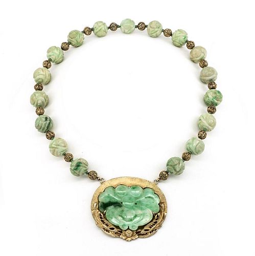 CARVED JADE AND GILT