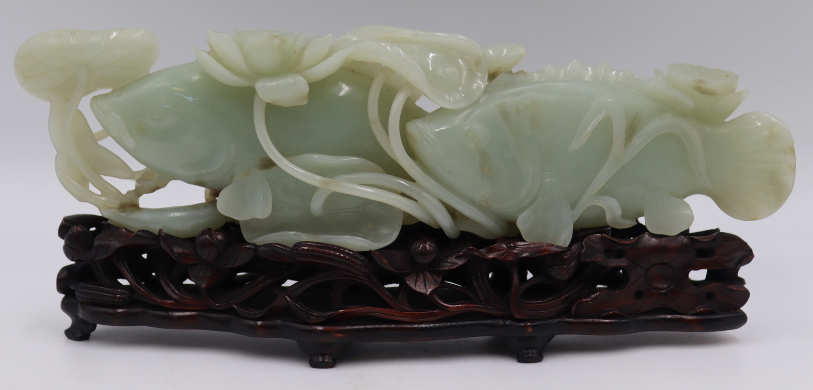 CARVED JADE FIGURAL GROUPING OF