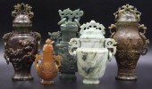 CARVED JADE, HARDSTONE, AND AG