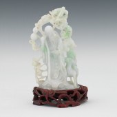 Carved Jadeite Scholar with Sm