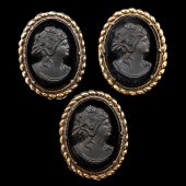 Carved Jet Mourning Brooch Col