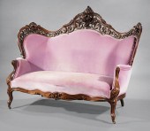 CARVED, LAMINATED ROSEWOOD SOF