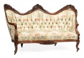 CARVED, LAMINATED ROSEWOOD SOF