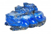 CARVED LAPIS FROG GROUPProvena