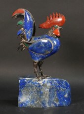 CARVED LAPIS LAZULI & SILVER R