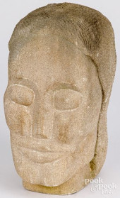 CARVED LIMESTONE HEAD<br>Carve