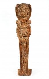 CARVED LIMEWOOD FIGURAL BRACKE