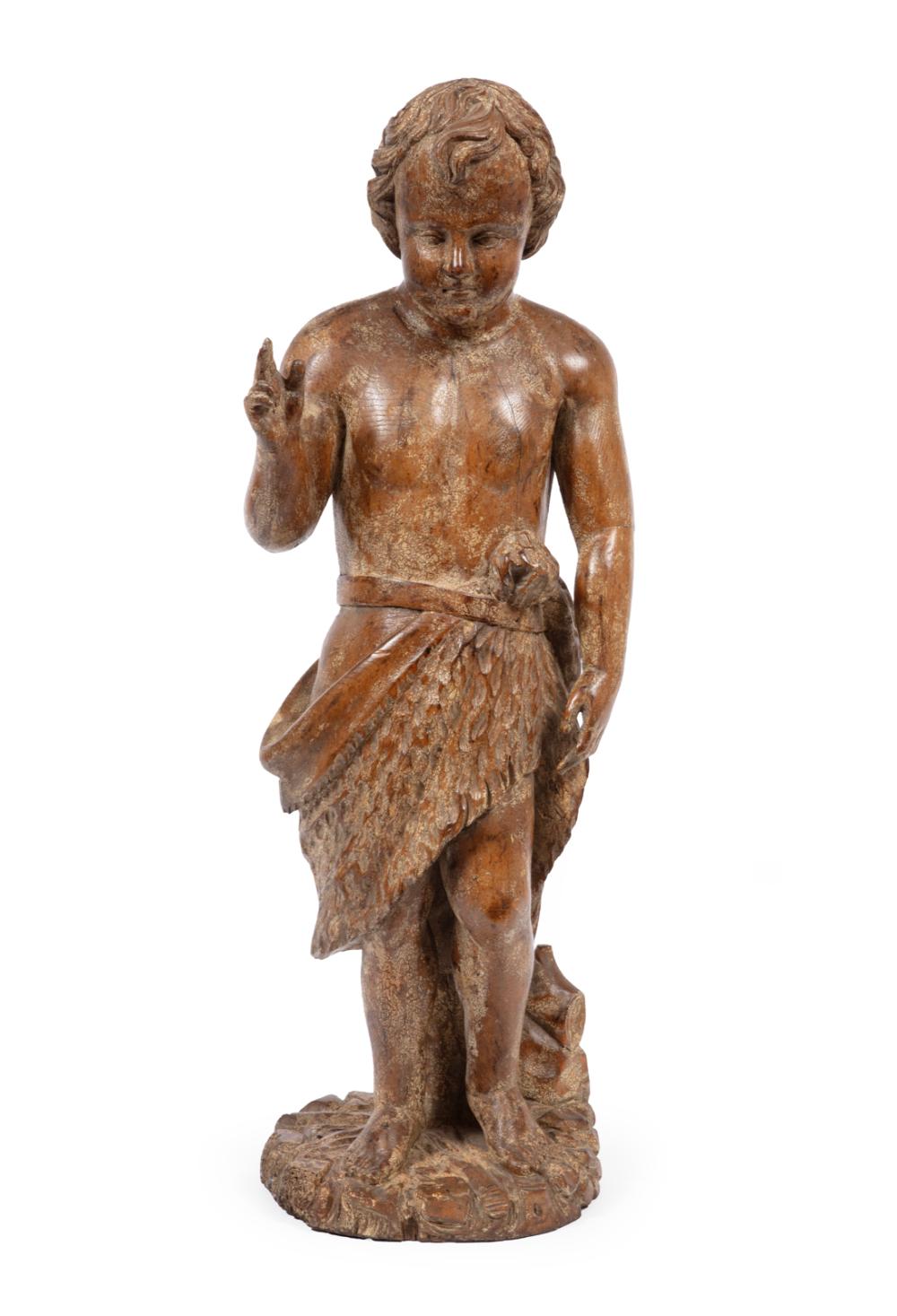 CARVED LIMEWOOD FIGURE OF JOHN