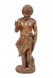 CARVED LIMEWOOD FIGURE OF JOHN