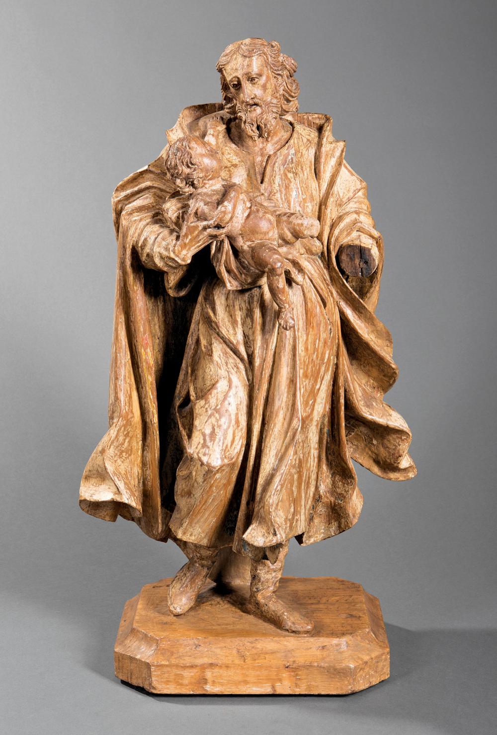 CARVED LIMEWOOD OF ST. JOSEPH &