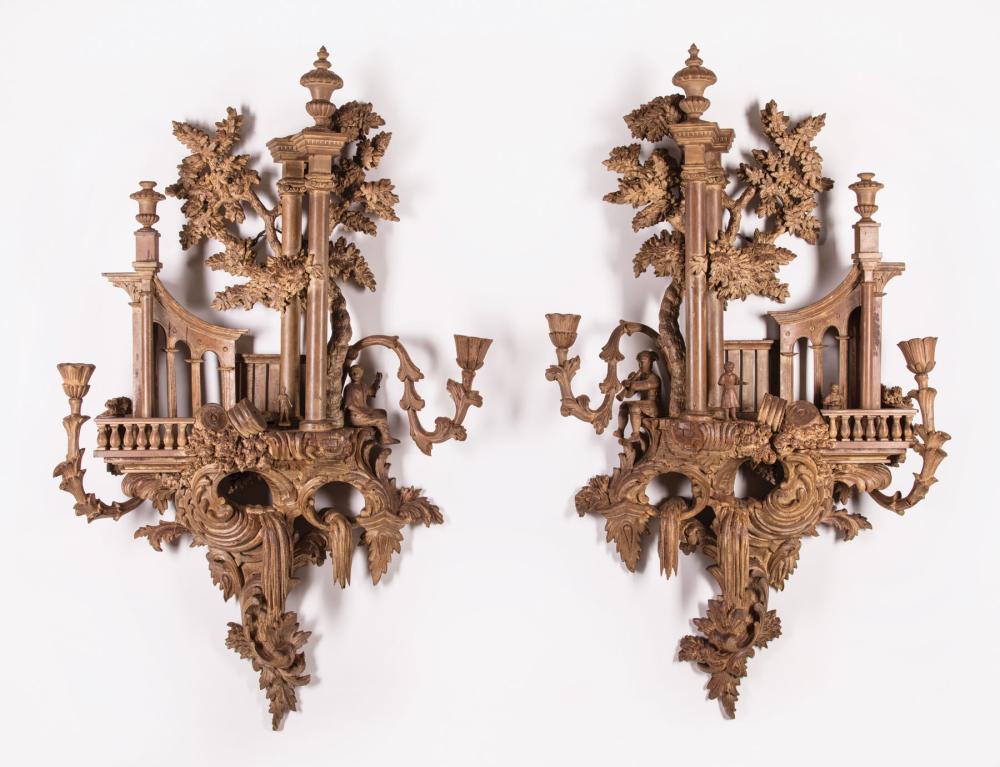 CARVED LIMEWOOD TWO-LIGHT