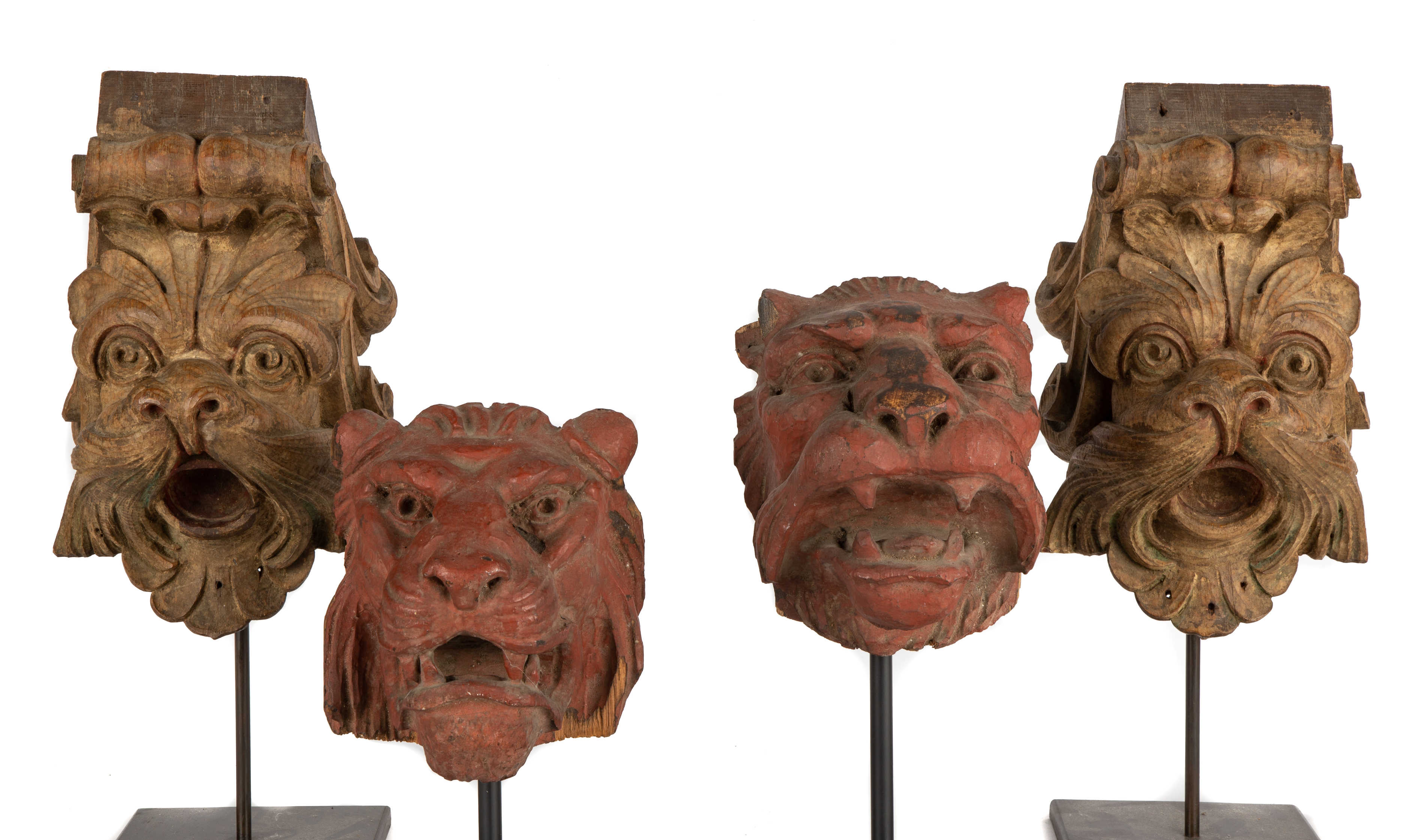 CARVED LION ARCHITECTURAL PIECES