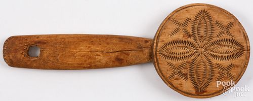 CARVED LOLLIPOP BUTTER PADDLE, 19TH